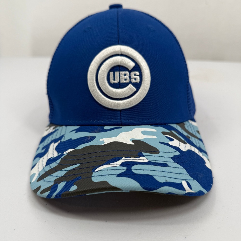 Melonwear Chicago Cubs Trucker Hat Mens OSFA Blue Camo Boeing Snapback Cap